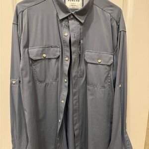 Poncho Gray Button-Up Shirt
